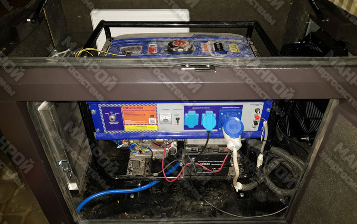 Установка газвого генератора СПЕЦ HG8500 в уличный кожух